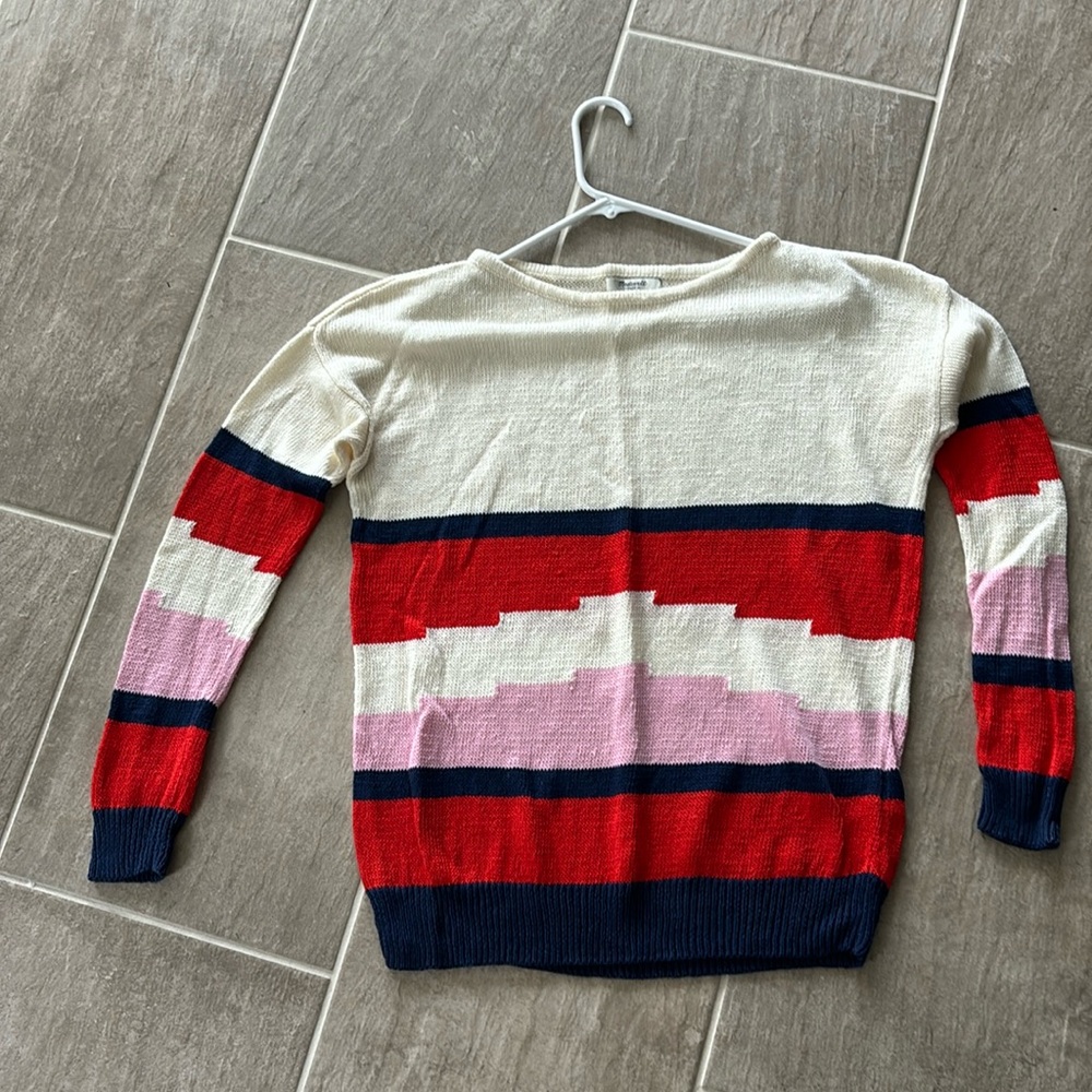 Madewell Woman’s multi-colored striped sweater. Great condition.